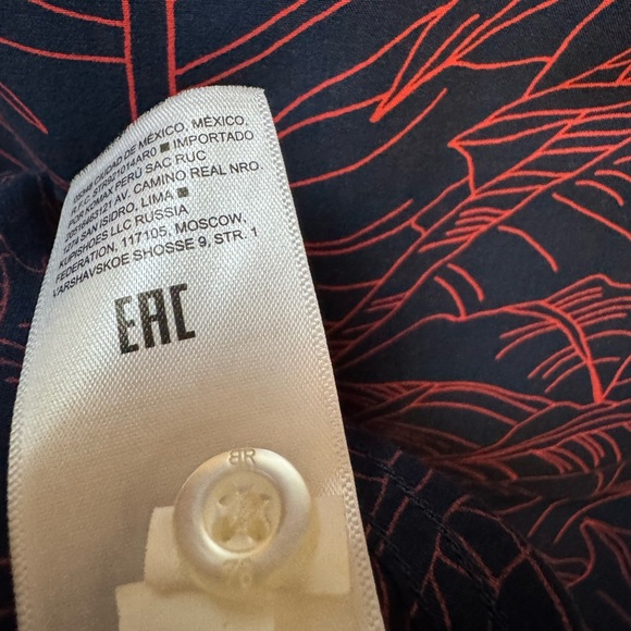 Men’s M Banana Republic Slim Fit Short-Sleeve Button-Up Cotton Shirt, Navy - Picture 5 of 5